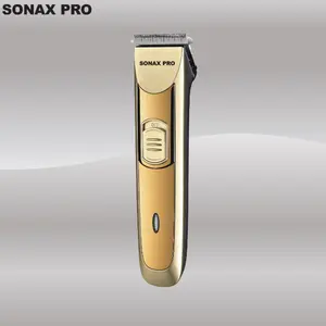 Sonax 프로 남자 전기 충전식 라이트 골드 스테인레스 스틸 헤어 트리머