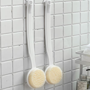 Nuovo lungo manico curvo spazzola per il corpo della doccia setole in Nylon per lavaggio posteriore del corpo spazzole da bagno per massaggio spugne per - Product Image 5