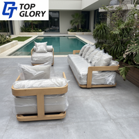 Ensemble de canapés de jardin en aluminium moderne TG pour villa, hôtel, terrasse, bord de piscine, extérieur