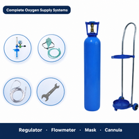Bouteille d'oxygène médical 2L 4L 7L 10L en acier sans soudure 15MPa haute pression compacte et légère pour l'approvisionnement des cliniques