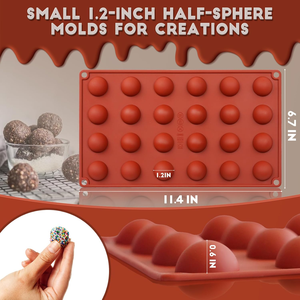 MUYULINS Factory can customize 24-cavity hemispherical molds, LFGB non-stick, BPA-free <b>silicone</b> chocolate molds - Product Image 5