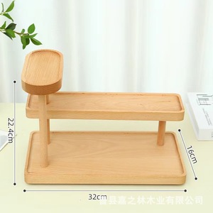 Modern Minimalist Solid Wood Storage Rack Multifunctional <b>Desktop</b> Organizer For Perfumes And Vases Living Room Use - Product Image 4