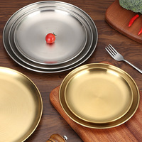 Assiettes de luxe personnalisées avec logo, en acier inoxydable, pour restaurant, hôtel, maison, mariage, bijoux, 14/17/20/23/26/30CM