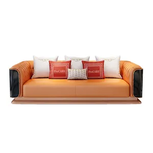 Modern sectional living room sofa set furniture luxury furniture leather sofa set couch living room sofas