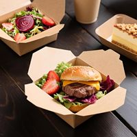 Papier kraft naturel biodégradable jetable pour hamburgers de restaurant contenants de restauration rapide boîte à salade
