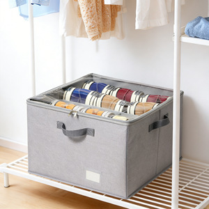 Fabric Storage Box Rectangle With Lid And Handles For Shoe Organizer Standing Type Solid Color - Product Image 1