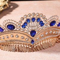 Couronnes et diadèmes vintage, couronne en quartz transparent, coiffe de mariée, diadème multicolore de style cour, tiara de cabelo