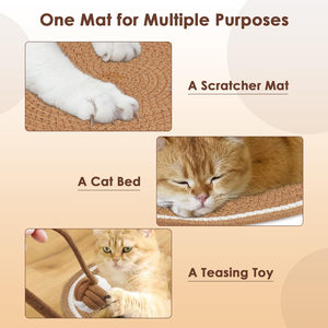 Hot-selling Colorful Cat <b>Scratch</b> <b>Pad</b> Natural Cotton Rope Cushion <b>Scratch</b> <b>Pad</b> Round Horizontal Floor <b>Scratch</b> <b>Pad</b> - Product Image 3