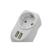 E-SUN 3 prise secteur prise européenne Schuko adaptateur secteur convertisseur avec 2 ports de sortie USB a prise murale adaptateur de prise murale