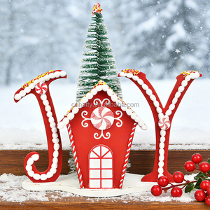 Handmade Wooden <b>LED</b> Lighted Wooden House for Decor <b>Christmas</b> Village with <b>Lights</b> Wholesale Factory Direct - Product Image 4