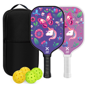 Kit de raquettes de pickleball pour enfants en fibre de carbone avec poignée antidérapante et sac de transport pour les jeux en plein air - Product Image 1