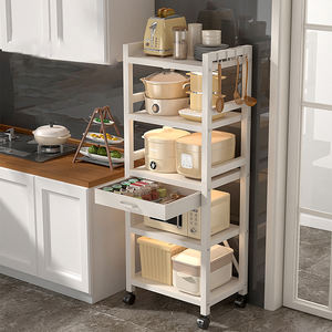 Estante de Cocina Multicapa para el Hogar, Estante de Almacenamiento Funcional para <span class=keywords><strong>Horno</strong></span> y Microondas, Cajón <span class=keywords><strong>Estrecho</strong></span> de Pie, Material Metálico - Product Image 3