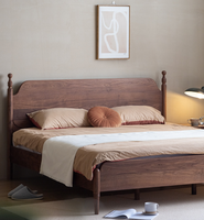 Lit en bois massif de style français avec un design rétro vintage nordique, multifonctionnel, fabriqué en Chine, lit double/simple pour deuxième chambre