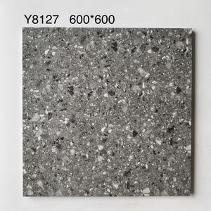 Carrelage intérieur rustique de bonne qualité, <span class=keywords><strong>noir</strong></span>, 60x60, décoration, carrelage en porcelaine pleine masse, céramique blanche, <span class=keywords><strong>terrazzo</strong></span> pour sol de bureau - Product Image 5