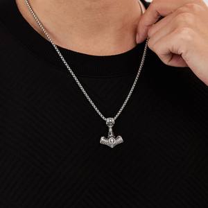 İskandinav Viking paslanmaz çelik altın kaplama Viking üçgen thor'un çekiç kolye - Product Image 6