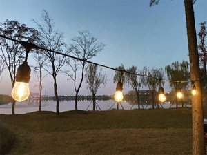 Luci a Corda Impermeabili IP65 per Esterni, Ghirlanda di Luci LED S14 da 1W, Illuminazione Bianca Calda con Spina - Product Image 1