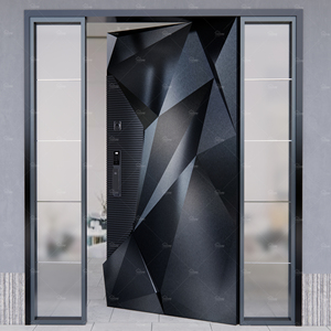 Porte d'<span class=keywords><strong>Ingresso</strong></span> per Villa di Produzione Industriale, Porta Moderna di Lusso per Villa, Porta d'<span class=keywords><strong>Ingresso</strong></span> Pivotante in Alluminio Pressofuso di Lusso con Vetrate Laterali - Product Image 4