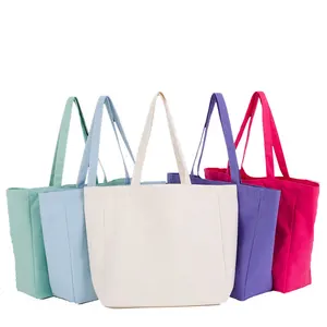 Sac à provisions en coton personnalisé réutilisable robuste sac fourre-tout en toile pour femme écologique en gros