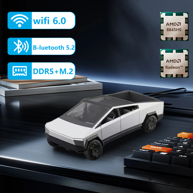 Fashion Desktop Small Computer Host Micro Office Mini PCs 8 Core DDR5 32GB SSD 1TB BT5.2 WIFI 6 Fanless Gaming Mini PC
