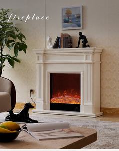 आधुनिक कृत्रिम सफेद सजावटी फायर प्लेस इलेक्ट्रिक फायरप्लेस सजावट लौ एलईडी टीवी स्टैंड फायरप्लेस सराउंड मेंटल - Product Image 2