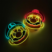 Fabrik Großhandel leuchtende Halloween LED leuchtende Maske Mario- Super für Maskerade Party