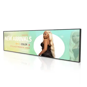 Shelf Edge Tft Digital Stretched Bar Lcd Display Stretched Bar Ultra Wide Screen For Supermarket Advertisement