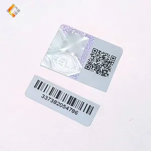 Aufkleber Aufkleber Holo graphische Etiketten Sicherheit 3D Dreieck Blatt Effekt mit Seriennummern Qr Code Anime Laser Hologramm Etikett