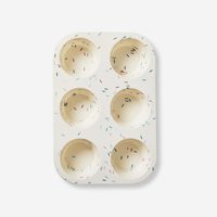 Plat à pâtisserie en porcelaine blanche mouchetée, 6 tasses, accessoire en céramique, moule à cupcakes et muffins