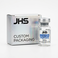 Boîte de luxe en verre et carton argenté, blister holographique avec logo de marque, emballage rigide pour 2 flacons de 3 ml, 2 flacons de 10 mg, boîte à peptides en papier de 2 ml et 5 ml