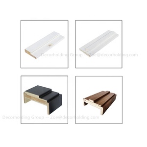 Cadre de <span class=keywords><strong>porte</strong></span> intérieur en MDF peint blanc apprêté, style moderne nord-américain, avec plinthe en HDF pour maison - Product Image 3