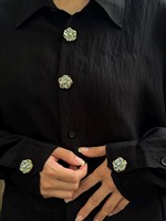 Terbaru mode akrilik bunga tombol klip dapat dilepas transparan bunga tombol PENUTUP UNTUK WANITA kemeja manset lengan blus