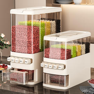 Contenedor de Almacenamiento de Granos Rectangular con Tapa Sellada a Prueba de Insectos, Tipo Prensa, para el Hogar - Product Image 1