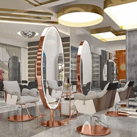 Miroir de salon de coiffure à LED, grand miroir mural de style barbier, vente chaude au Canada