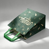 Bolsas de Papel Kraft para Llevar Comida, con Asa Plana, Impresas con Logotipo Personalizado, para Restaurantes de Comida Rápida, Café, Panadería
