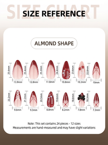 <span class=keywords><strong>Faux</strong></span> <span class=keywords><strong>ongles</strong></span> de luxe 3D cerise à presser, forme amande, French manucure, réutilisables, rouge bordeaux, avec nœuds et perles, vente en gros - Product Image 6