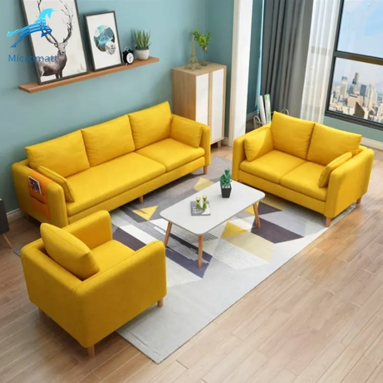 Atacado tecido moderno estilo tecido cor azul sala de estar móveis sofá único