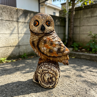 Figurine d'hibou en résine faite à la main, petite sculpture, décoration de jardin, décoration d'Halloween, décoration animale