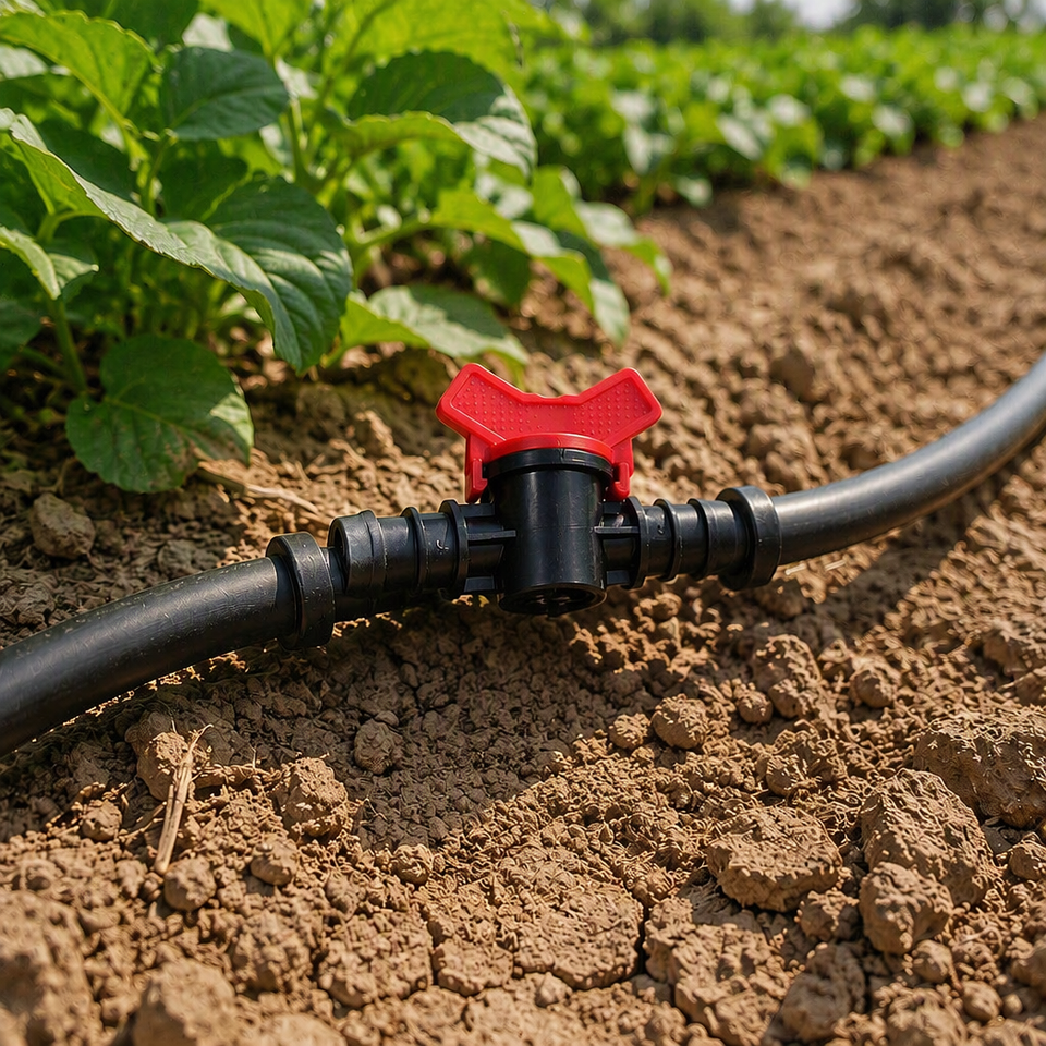 Shut Off Black/color PE Plastic Drip Irrigation Ball Valve Water Pipe Shut Off Connector for ...