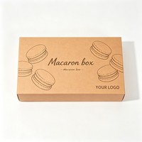 Boîte à donuts en kraft recyclable en gros avec séparateur, boîtes à biscuits à emporter, pliables, boîte d'emballage pour macarons