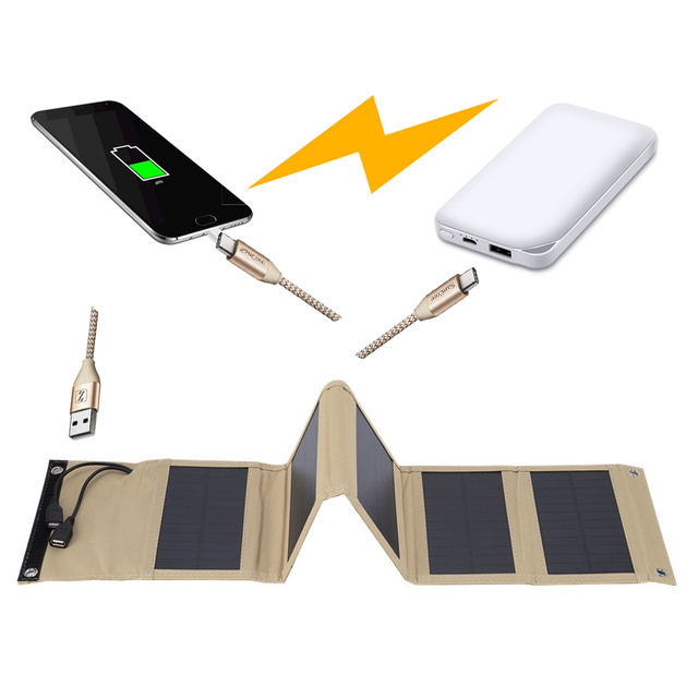 Hiking Traveling 10W Portable Fast Charger Solar Panel USB Output Solar Charging Power for Mobile Cell Phones Power Bank Battery