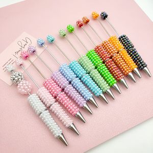 قلم حبر جاف من البلاستيك الكامل B7039 ، حبة مبهرجة يدوية ، هدية مكتب من حجر الراين الملونة الإبداعية سهلة الاستخدام - Product Image 3