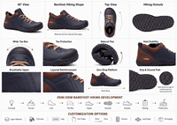 Chaussures de trekking pour hommes, chaussures de randonnée pieds nus, chaussures de marche en plein air, baskets minimalistes à bout large, fabricant OEM ODM pour femmes