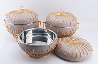 Recipientes para Servir Comida Eid Mubarak de 3.5L, 4.5L y 5.5L, Diseño de Jaula de Pájaro Dorada de Lujo, Calentadores de Comida para la Cena del Ramadán, Decoración para Festivales Árabes