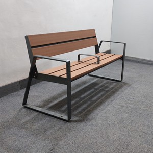 Gavin mobili urbani esterni panchina esterno in acciaio e <span class=keywords><strong>legno</strong></span> composito <span class=keywords><strong>panca</strong></span> da <span class=keywords><strong>giardino</strong></span> con braccioli/divisore medio - Product Image 3