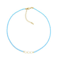 Collier de perles d'eau douce et de perles de verre superposées minimalistes pour femme, style bohème Instagram, chaîne de clavicule pour l'été à la plage