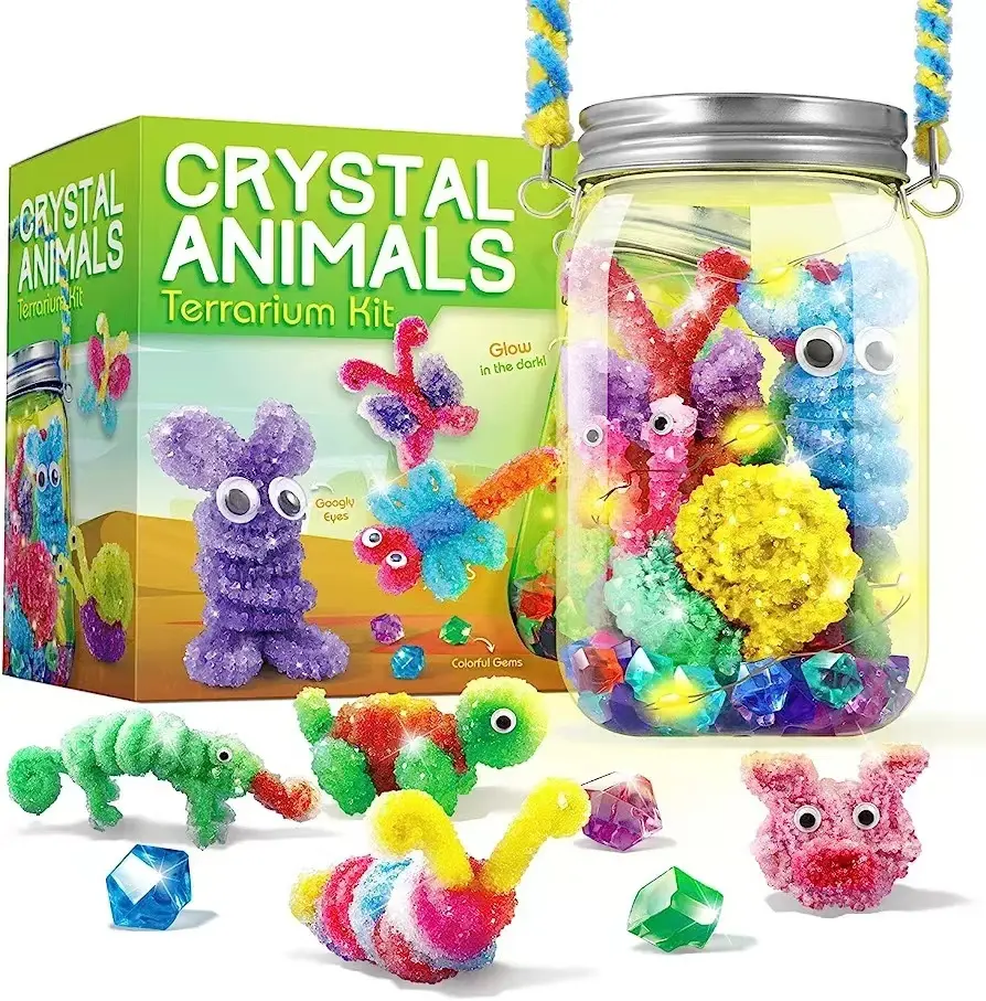 Cristal Crescer Kit Terrário-Artesanato para Meninas Criar 12 Animais Ciência Kit para Crianças-Light-Up Kit Lanterna de Cristal