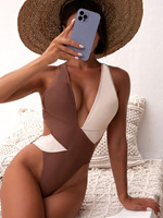 Maillot de bain brésilien d'été une pièce sexy push-up à taille haute et épaules dénudées, séchage rapide, respirant, service OEM disponible