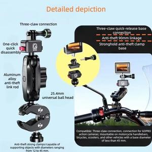 <span class=keywords><strong>Support</strong></span> de caméra de sport Kewig pour Insta 360, caméra d'action pour <span class=keywords><strong>moto</strong></span>, fixation rapide pour <span class=keywords><strong>GoPro</strong></span>, caméra de sport universelle - Product Image 6