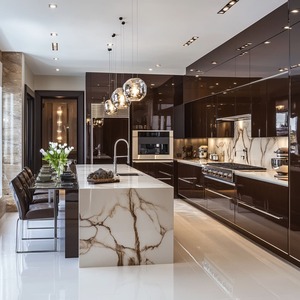 Muebles de Madera Plegables Estilo Kerala Gabinetes de Cocina de Diseño Personalizado con Cajones de Cierre Suave - Product Image 6