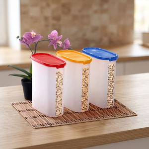 Contenedor de Almacenamiento de Alimentos Multifuncional Apilable de Plástico Hermético de 3L con Tapa para Especias y Alimentos Secos - Product Image 2